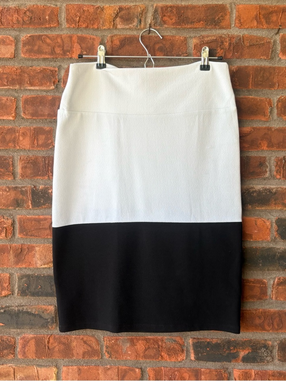 LuLaRoe Color Block Black and White Pencil Skirt